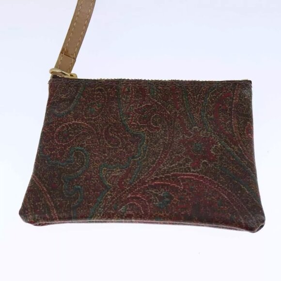 ETRO Paisley Shoulder Bag PVC Leather Brown Gold - Picture 10 of 15